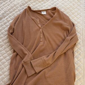 Aerie Brown Waffle Knit Top